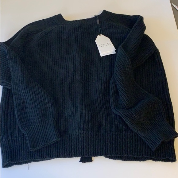 English Factory Knit Pullover,Back Bow Ties,BlackM - Picture 2 of 13
